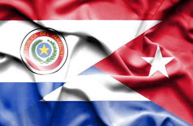 Küba ve paraguay Cumhuriyeti bayrağı sallayarak