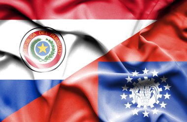 myanmar ve paraguay Cumhuriyeti bayrağı sallayarak