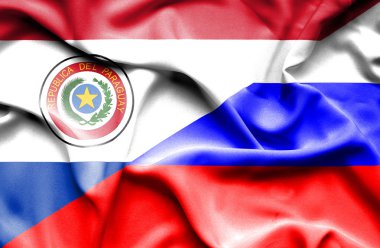 Rusya ve paraguay Cumhuriyeti bayrağı sallayarak