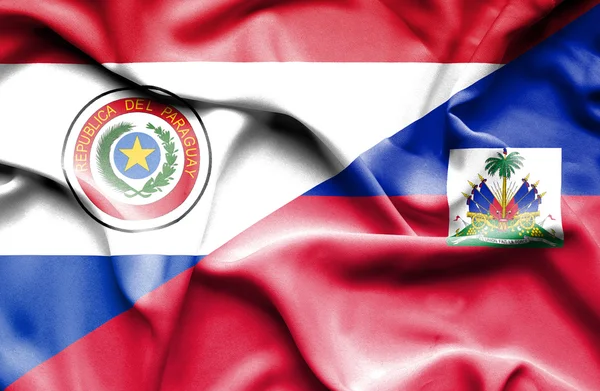 Bandera ondeante de Haití y Paraguay —  Fotos de Stock