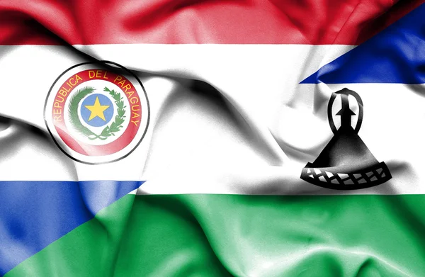 Bandera de Lesotho y Paraguay — Foto de Stock