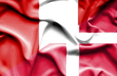 Danimarka ve peru bayrağı sallayarak