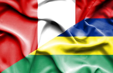 mauritius ve peru bayrağı sallayarak