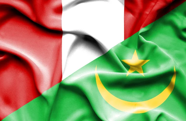 Drapeau de la Mauritanie et du Pérou — Photo