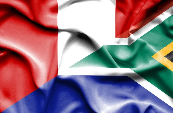 Sydafrika och peru viftande flagga — Stockfoto