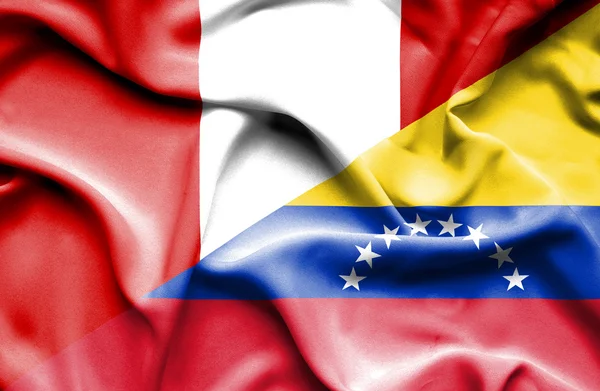 Bandeira acenando de Venezuela e Peru — Fotografia de Stock