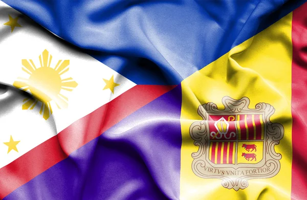 Флаг Андорры и Филиппин — стоковое фото