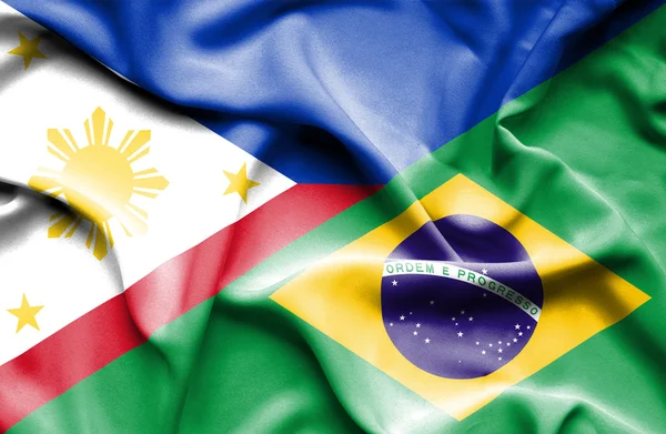 Флаг Бразилии и Филиппин — стоковое фото