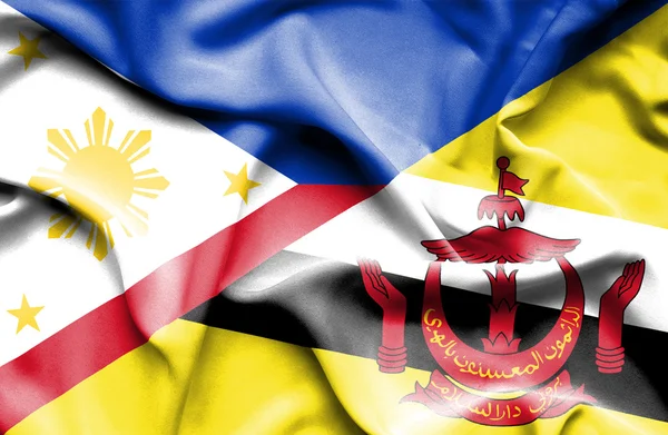ธงของบรูไนและฟิลิปปินส์ — ภาพถ่ายสต็อก