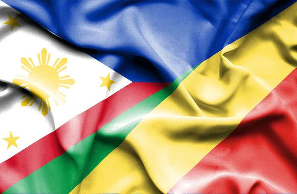Флаг Республики Конго и Филиппин — стоковое фото