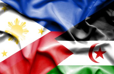 Batı Sahra ve Filipinler bayrağı sallayarak