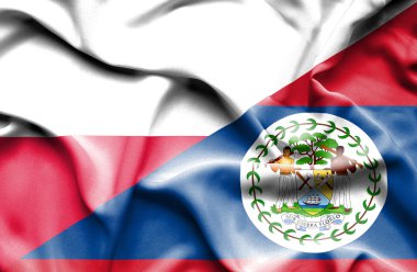belize ve Polonya bayrağı sallayarak