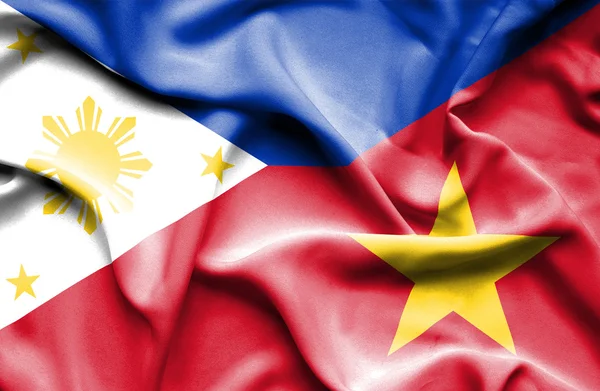 Wapperende vlag van vietnam en de Filippijnen — Stockfoto