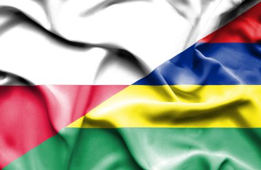mauritius ve Polonya bayrağı sallayarak