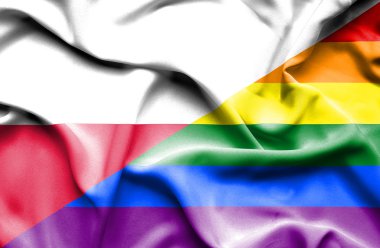 gurur ve Polonya bayrağı sallayarak