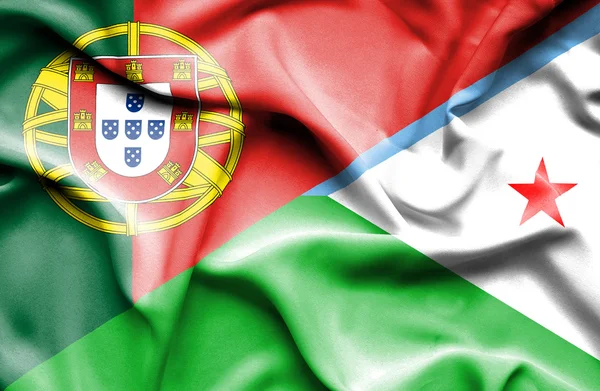 Drapeau de Dijbouti et du Portugal — Photo