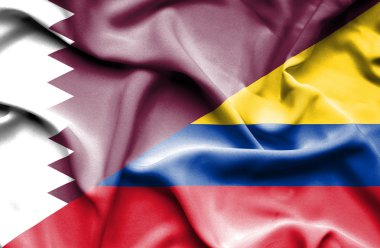 columbia ve Katar bayrağı sallayarak