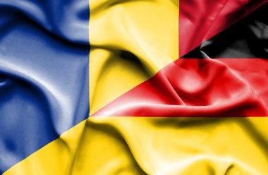 Almanya ve Romanya bayrağı sallayarak