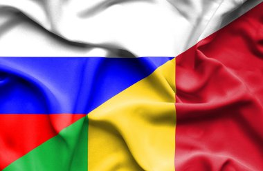 mali ve Rusya bayrağı sallayarak
