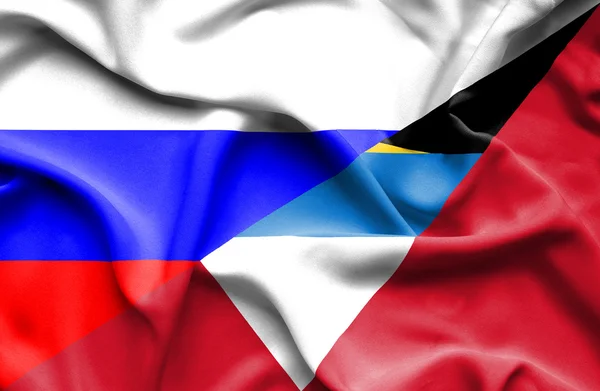 Флаг Антигуа, Барбуды и России — стоковое фото