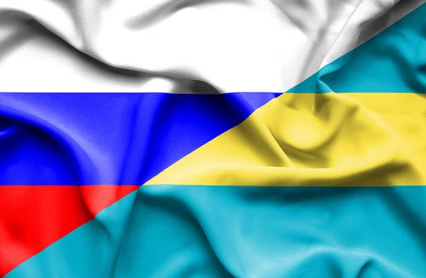 Флаг Багамских Островов и России — стоковое фото