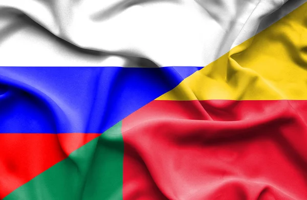 Флаг Бенина и России — стоковое фото