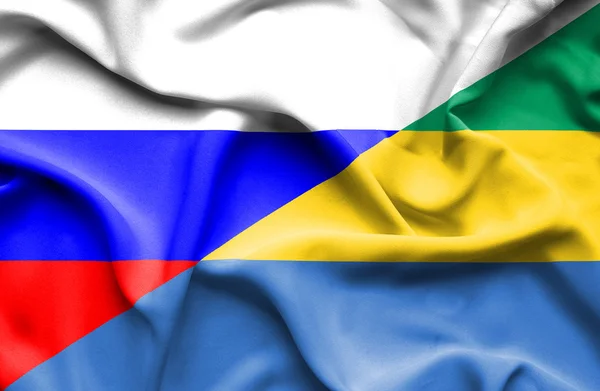 Флаг Габона и России — стоковое фото