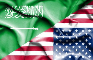 Amerika Birleşik Devletleri ve Suudi Arabistan bayrağı sallayarak