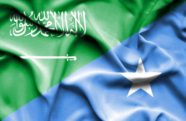 Somalia och Saudiarabien viftande flagga — Stockfoto
