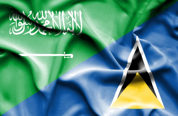 St lucia och Saudiarabien viftande flagga — Stockfoto