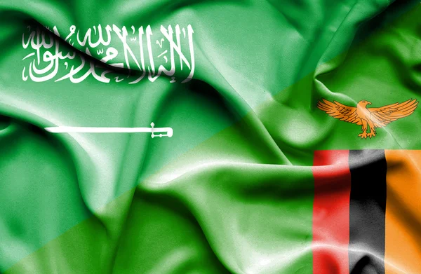 Zimbabwe och Saudiarabien viftande flagga — Stockfoto