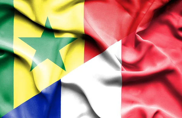 Флаг Франции и Сенегала — стоковое фото