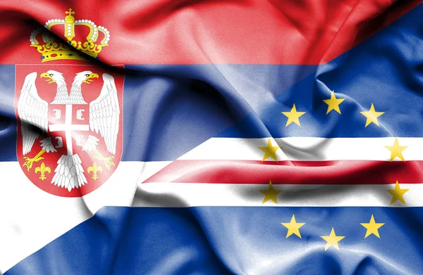 Флаг Кабо-Верде и Сербии — стоковое фото