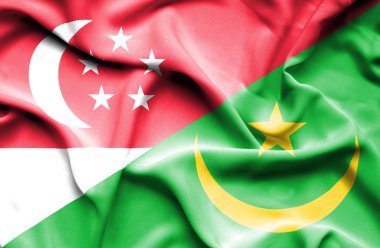 Moritanya ve Singapur bayrağı sallayarak