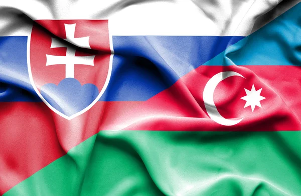 Bandera ondeante de Azerbajan y Eslovaquia — Foto de Stock