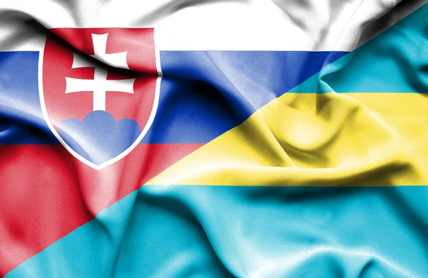 Viftande flagga bahamas och Slovakien — Stockfoto