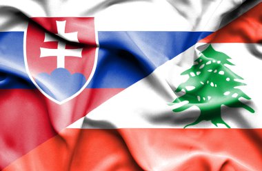 Lübnan ve Slovakya bayrağı sallayarak