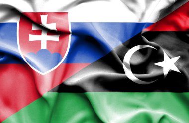 libya ve Slovakya bayrağı sallayarak