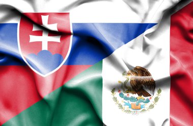 Meksika ve Slovakya bayrağı sallayarak