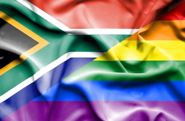 gurur ve Güney Afrika'nın bayrak sallayarak