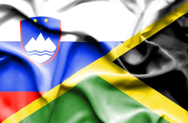 Drapeau de la Jamaïque et de la Slovénie — Photo