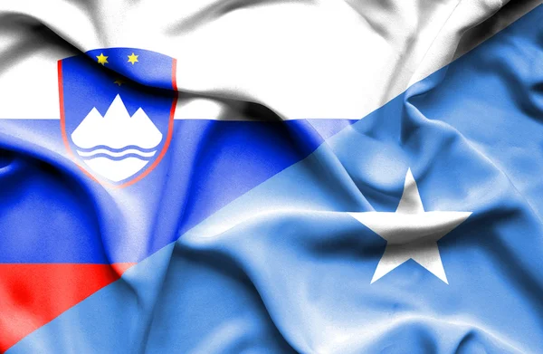 Machać flaga Somalii i Słowenii — Zdjęcie stockowe