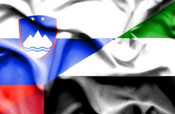 Drapeau des Émirats arabes unis et de la Slovénie — Photo
