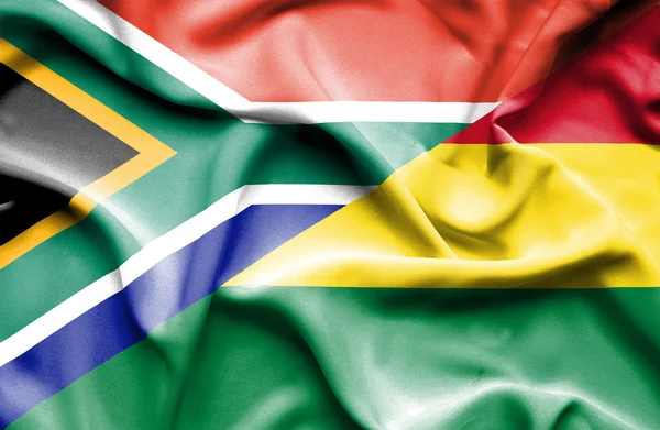 Bolivia och Sydafrika viftande flagga — Stockfoto