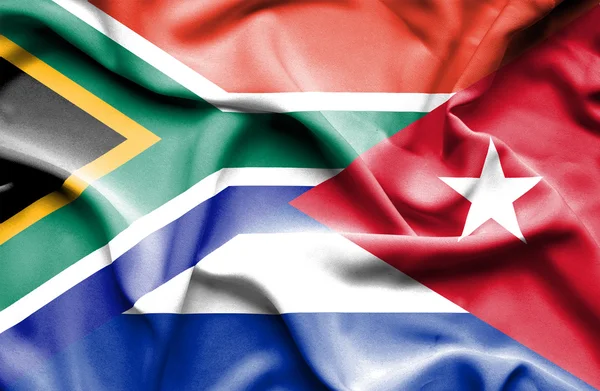 ธงของคิวบาและแอฟริกาใต้ — ภาพถ่ายสต็อก