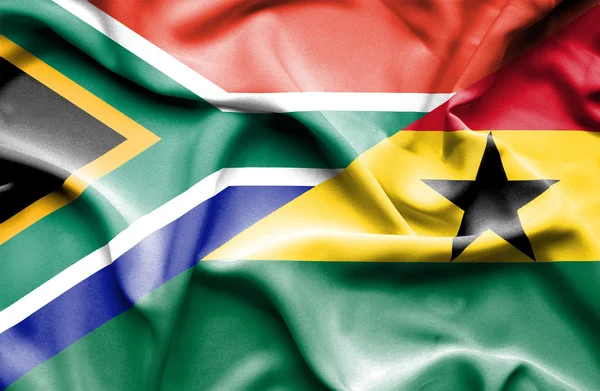 Флаг Ганы и ЮАР — стоковое фото