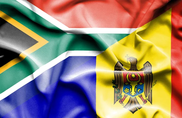 Флаг Молдавии и ЮАР — стоковое фото