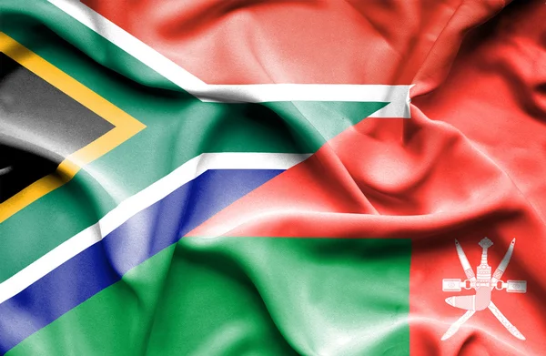 Bandera ondeante de Omán y Sudáfrica —  Fotos de Stock