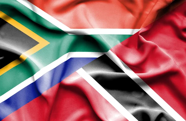 Bandeira de Trinidad e Tobago e África do Sul — Fotografia de Stock