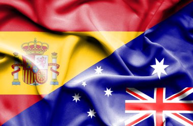 Avustralya ve İspanya bayrağı sallayarak
